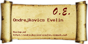 Ondrejkovics Evelin névjegykártya